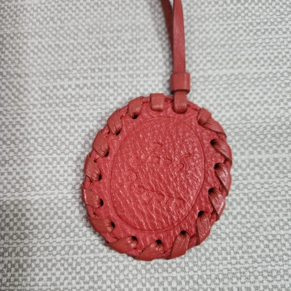 Jack Rogers Leather Small Crossbody Bag Tassel Metal Strap Deep Salmon Color